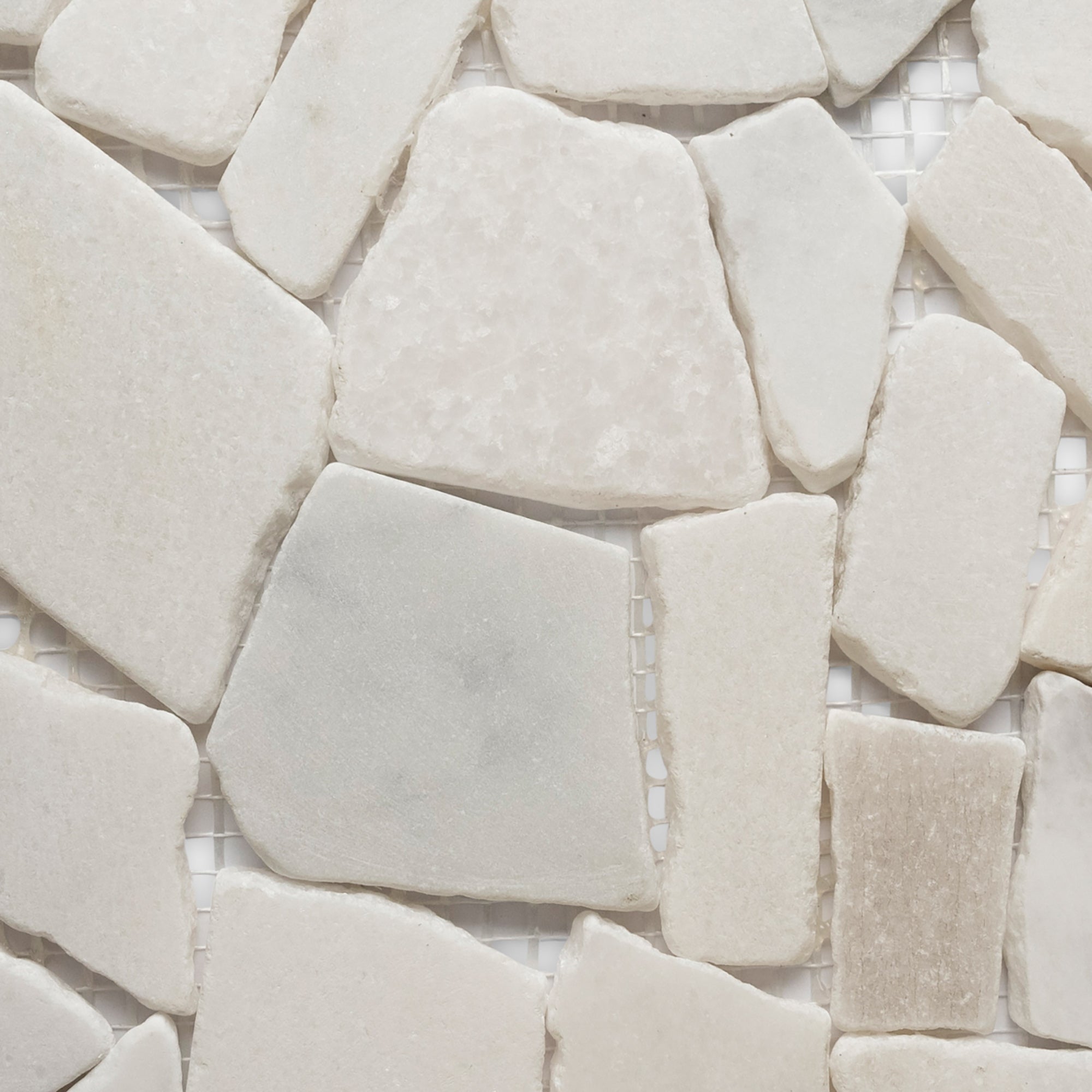 Milky White Pebble Stone Mosaic Tile - Pebble Tile Shop