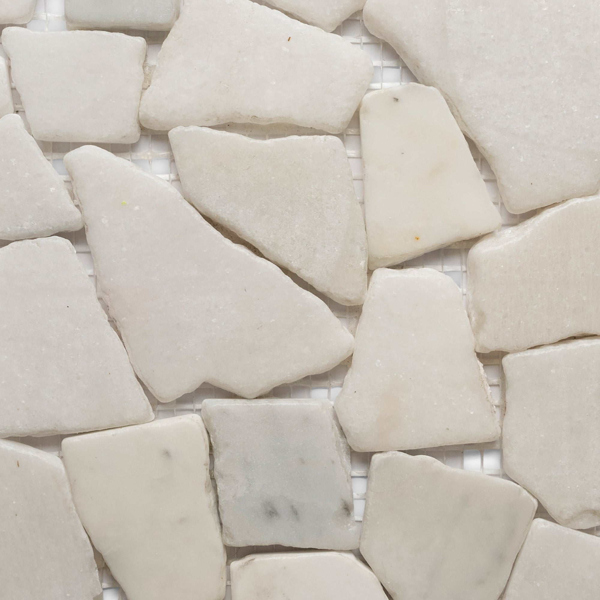 Milky White Pebble Stone Mosaic Tile - Pebble Tile Shop