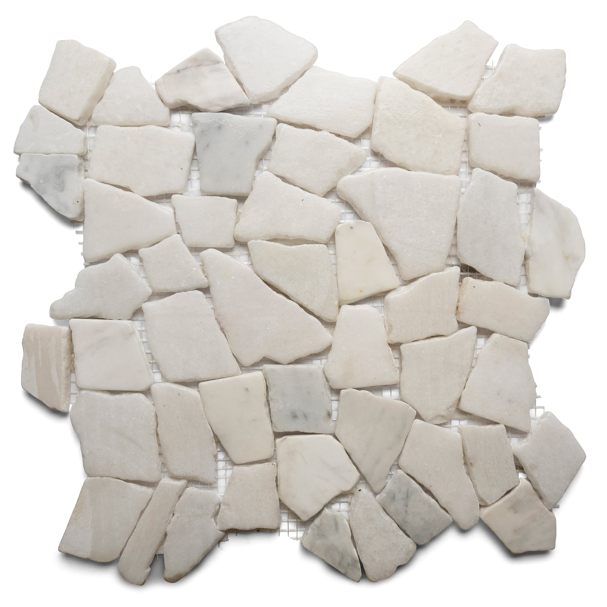 Milky White Pebble Stone Mosaic Tile - Pebble Tile Shop