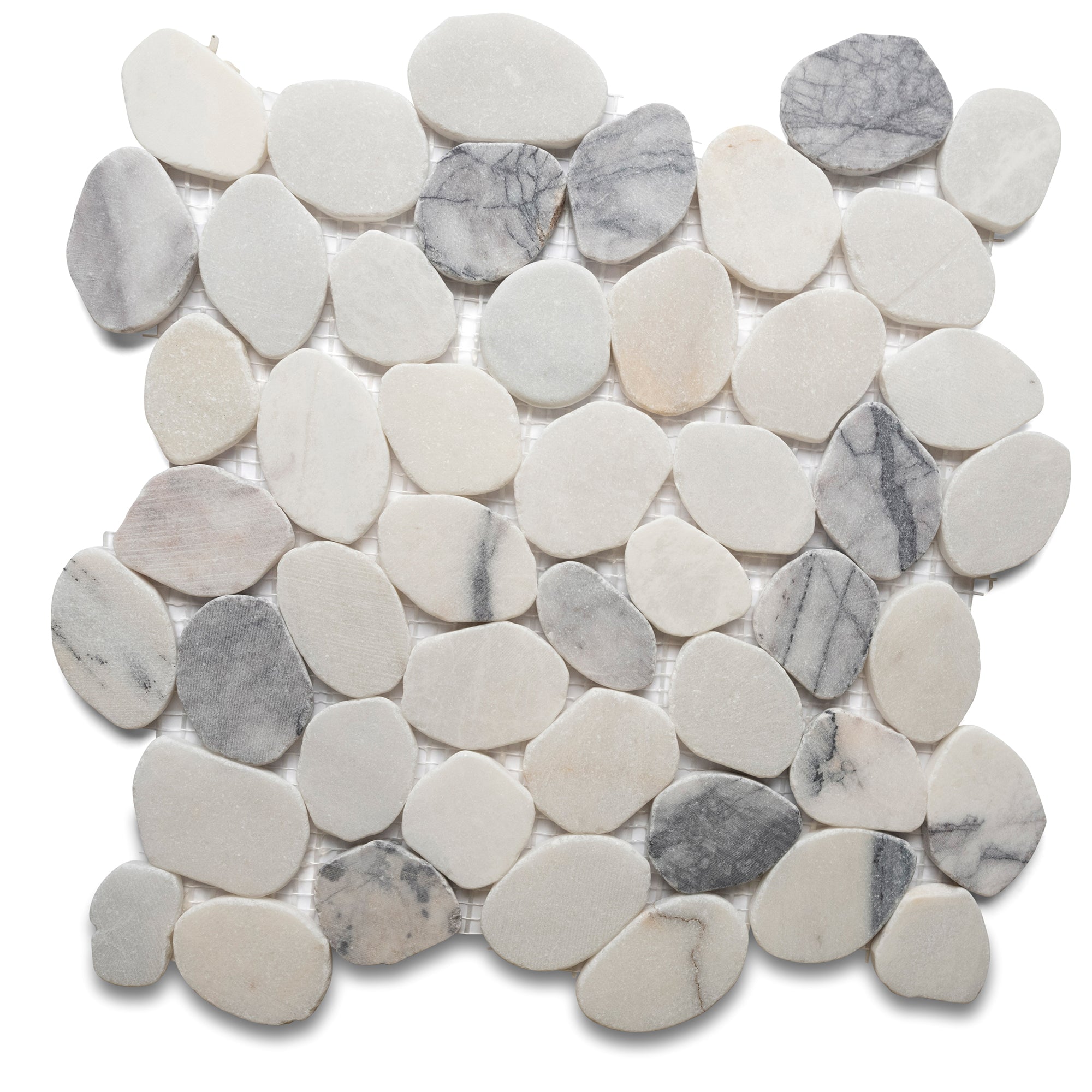 Milas Lilac Sliced Round Medium Pebble Tile - Pebble Tile Shop