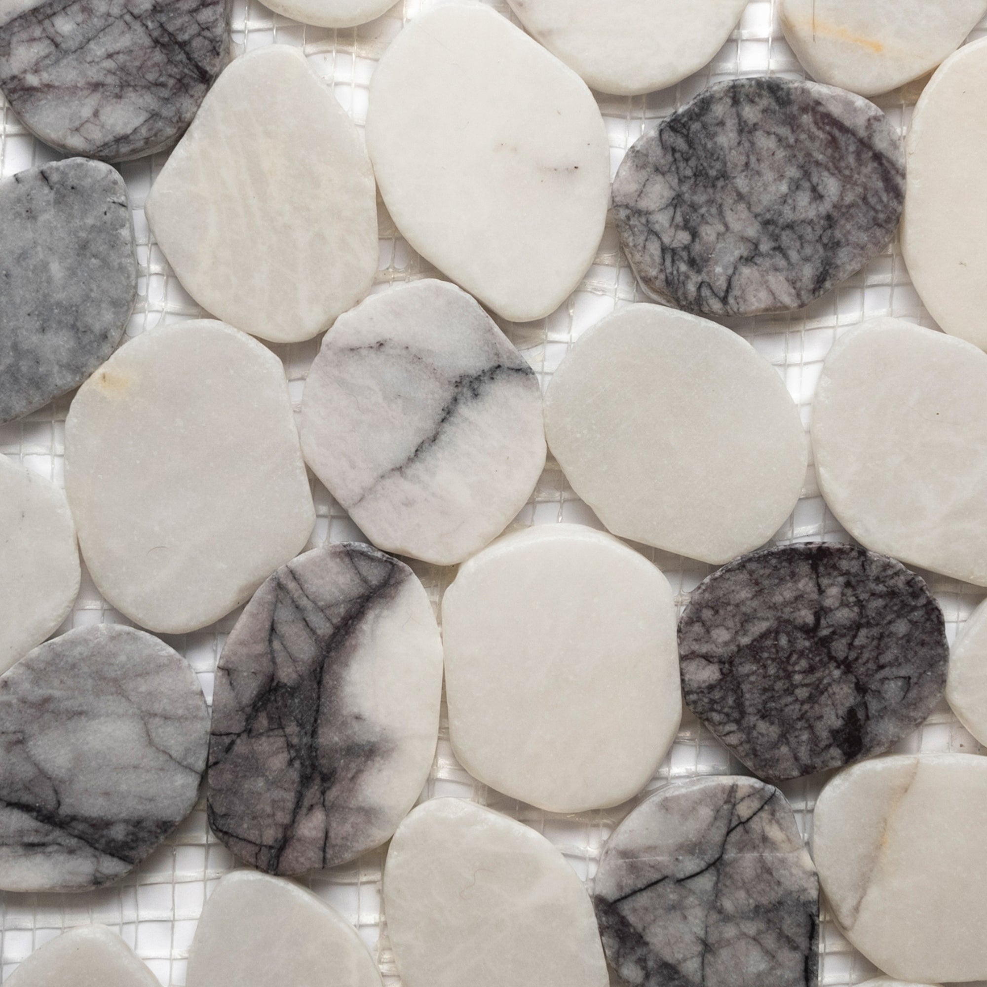 Milas Lilac Sliced Round Medium Pebble Tile - Pebble Tile Shop