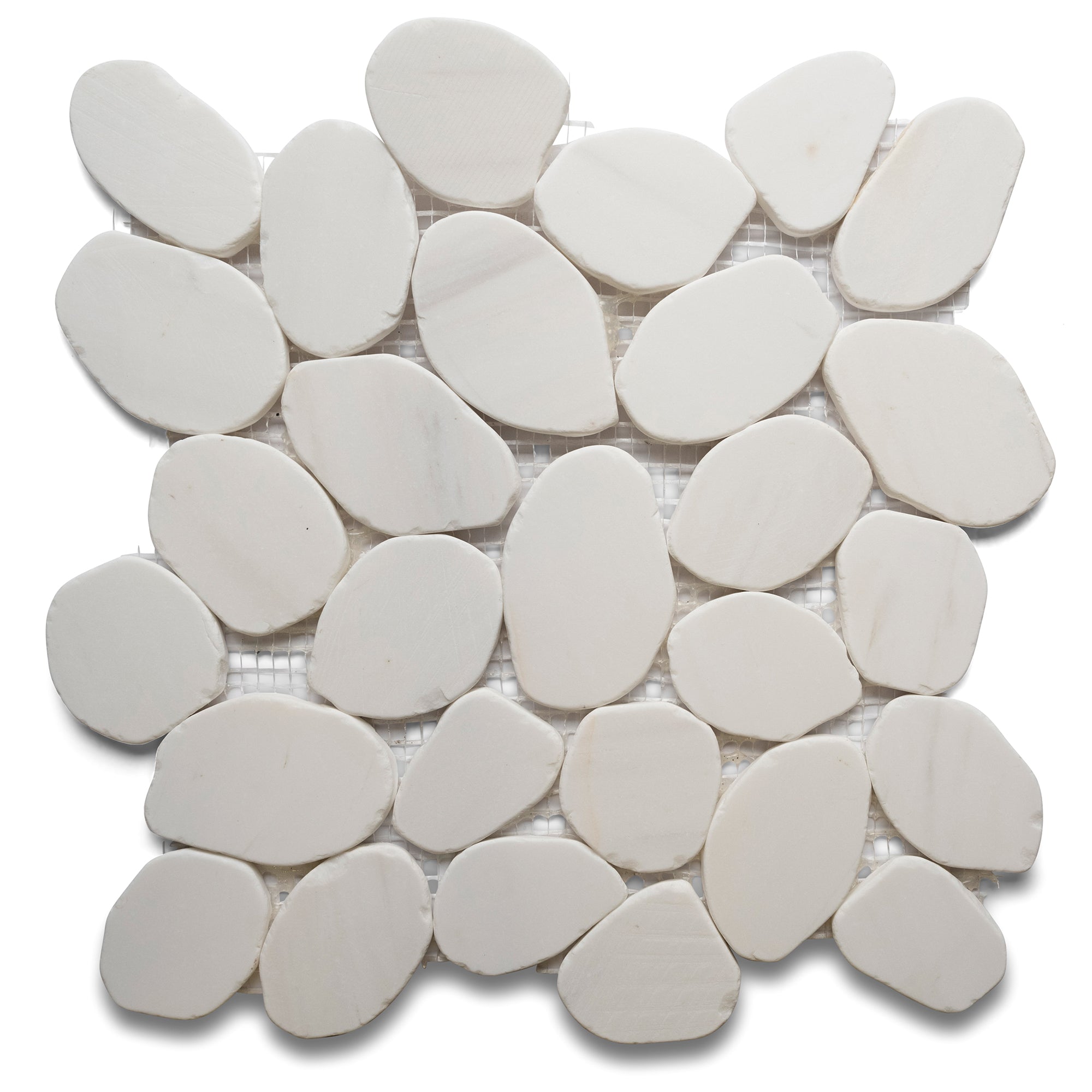 Bianco Dolomite Xl Sliced Jumbo Pebble Tile - Pebble Tile Shop