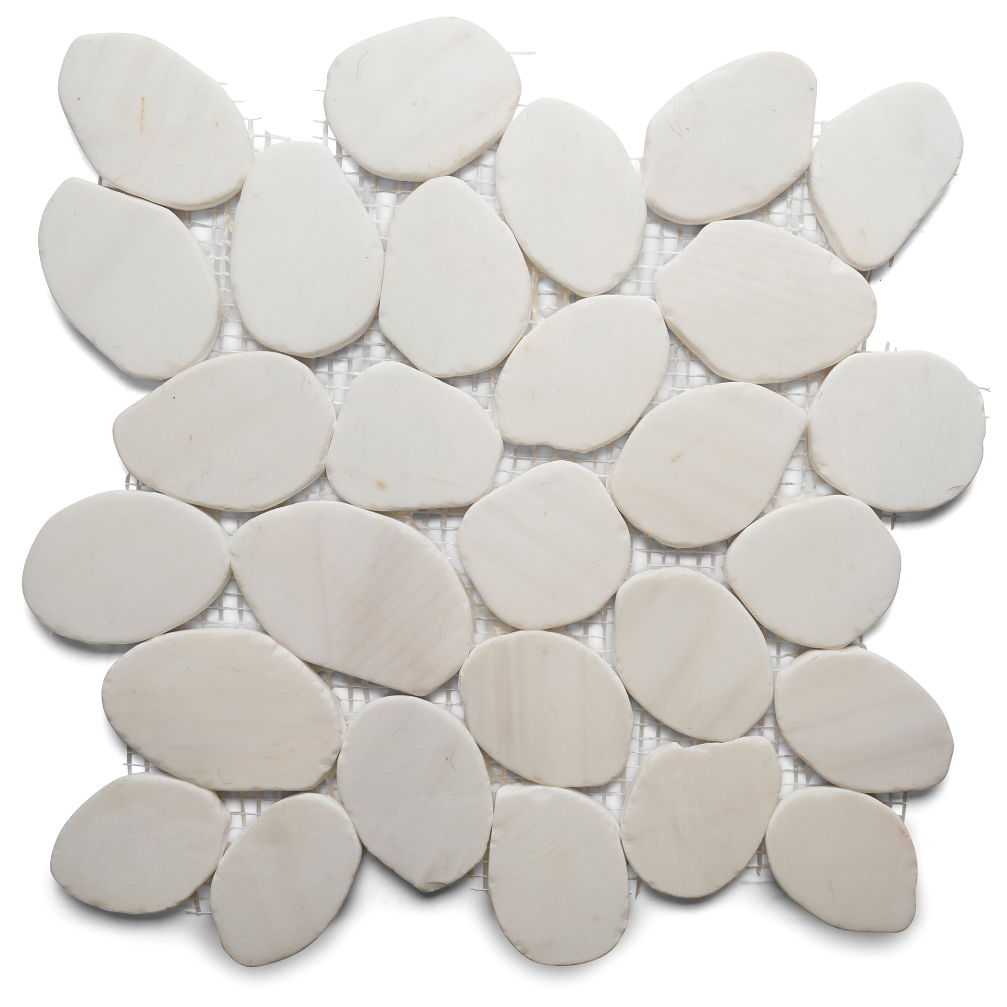 Bianco Dolomite Xl Sliced Jumbo Pebble Tile - Pebble Tile Shop