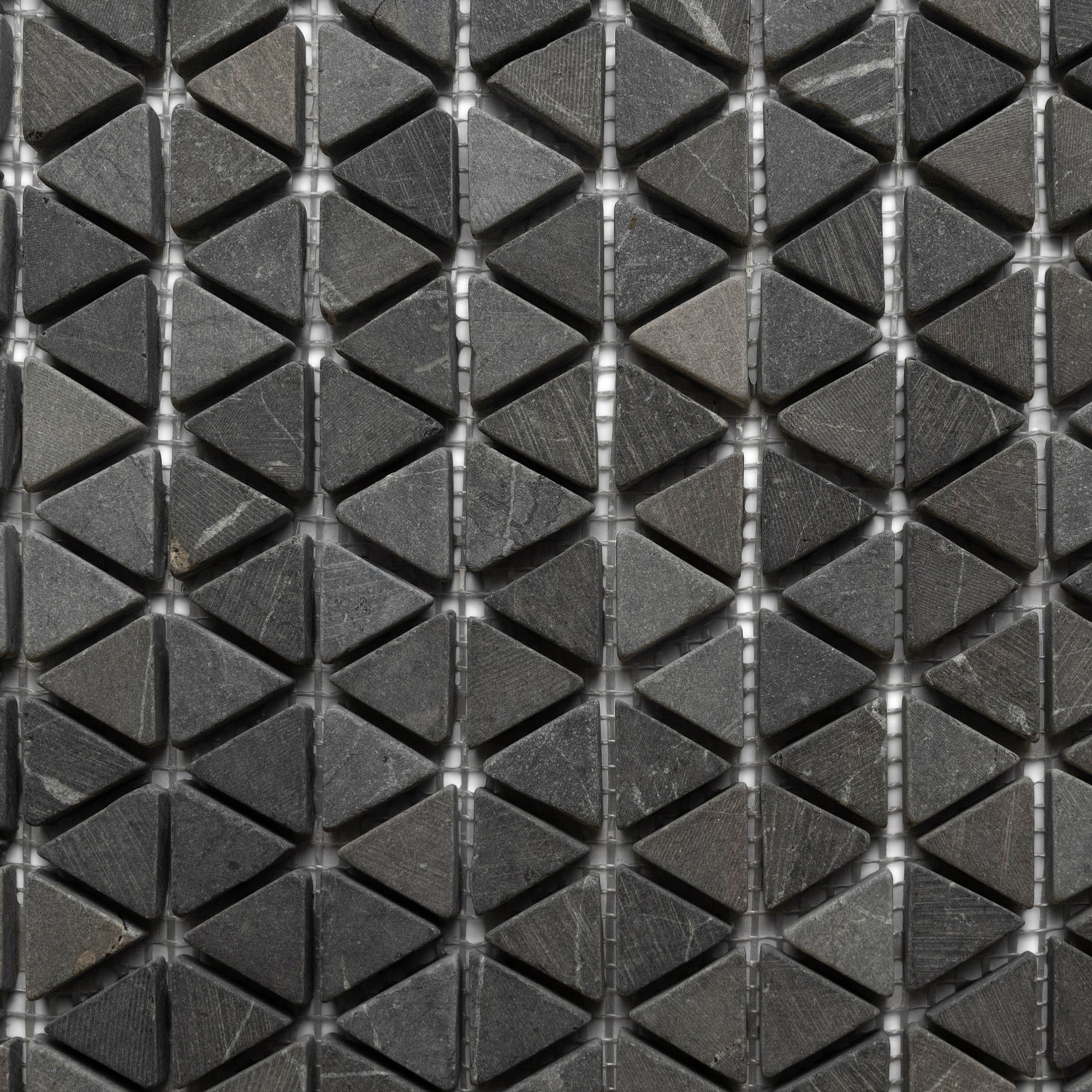 Grey Triangles Hexagon Marble Mosaic - Pebble Tile Shop