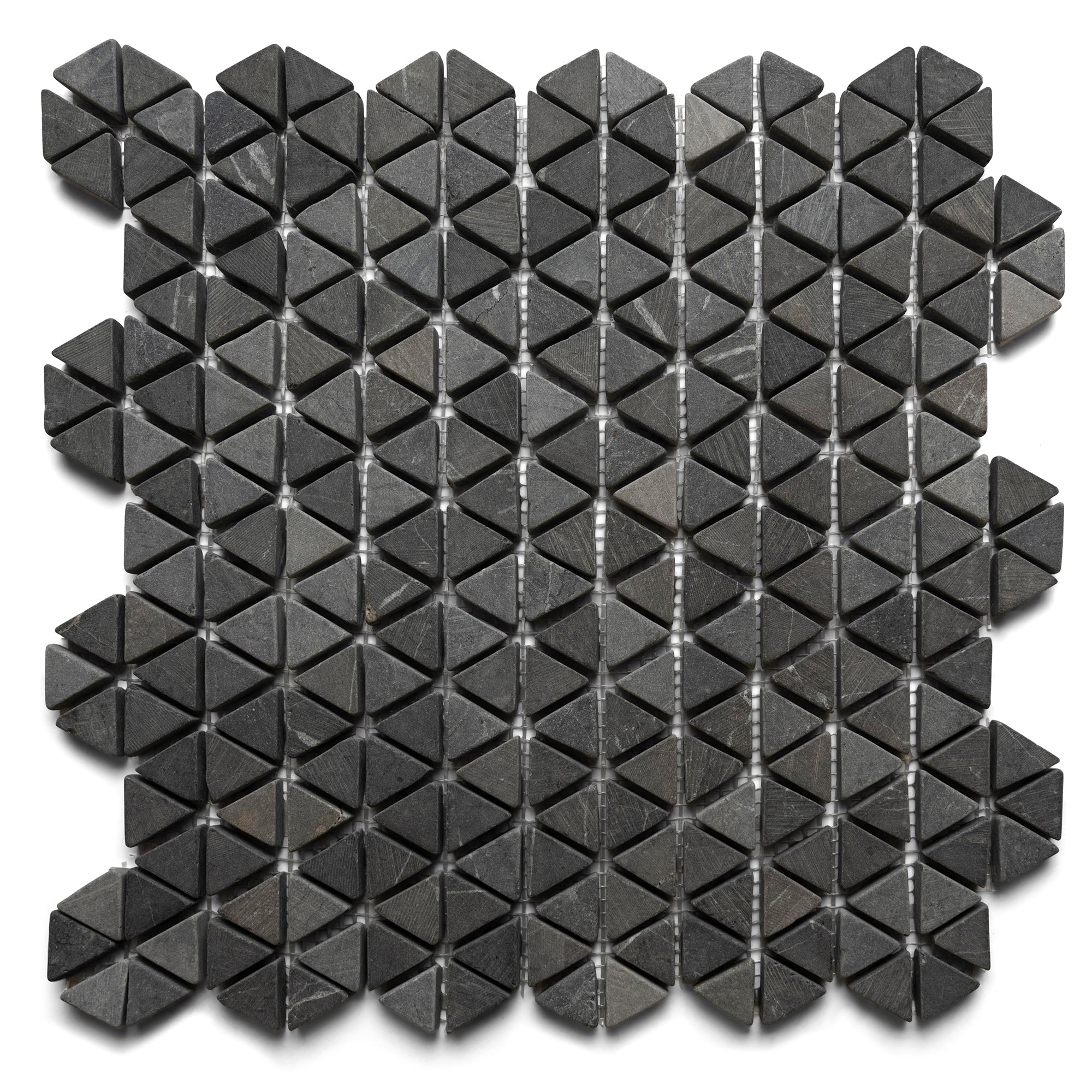 Grey Triangles Hexagon Marble Mosaic - Pebble Tile Shop