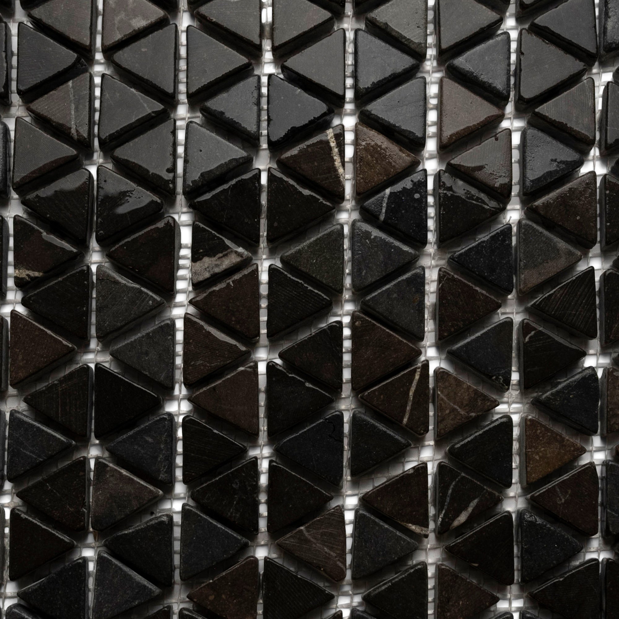 Grey Triangles Hexagon Marble Mosaic - Pebble Tile Shop