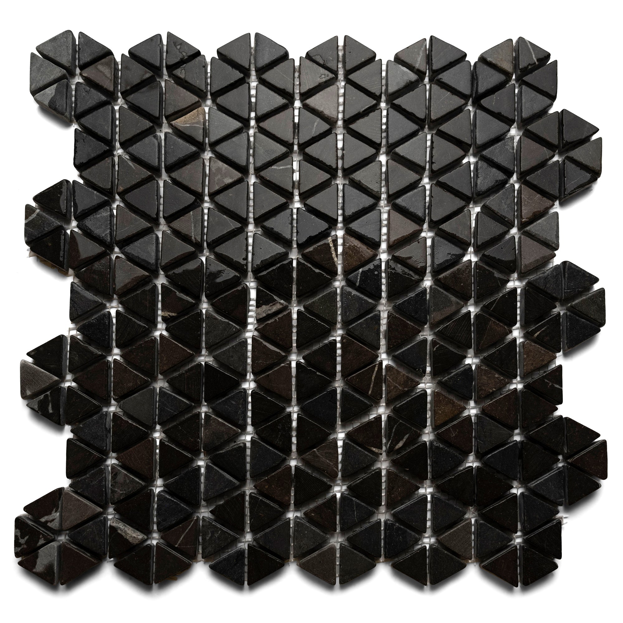 Grey Triangles Hexagon Marble Mosaic - Pebble Tile Shop