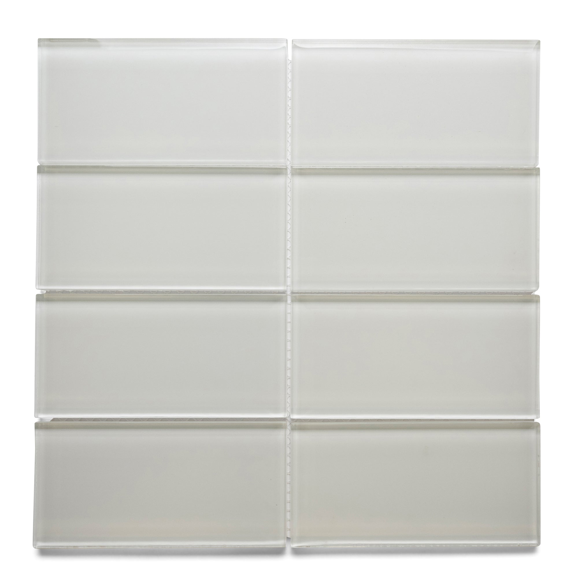White Glass Subway Tile 3" x 6" Stain-Resistant 8mm Thick Durable Glass for Kitchen Backsplash, Bathroom Walls, Home Decor & More - Pebble Tile Shop