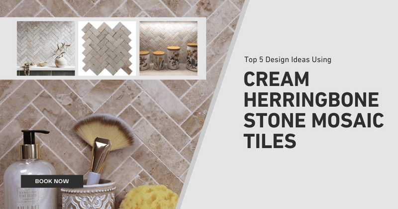 Top 5 Cream Herringbone Stone Mosaic Tile Design Ideas 2025 | Pebble ...