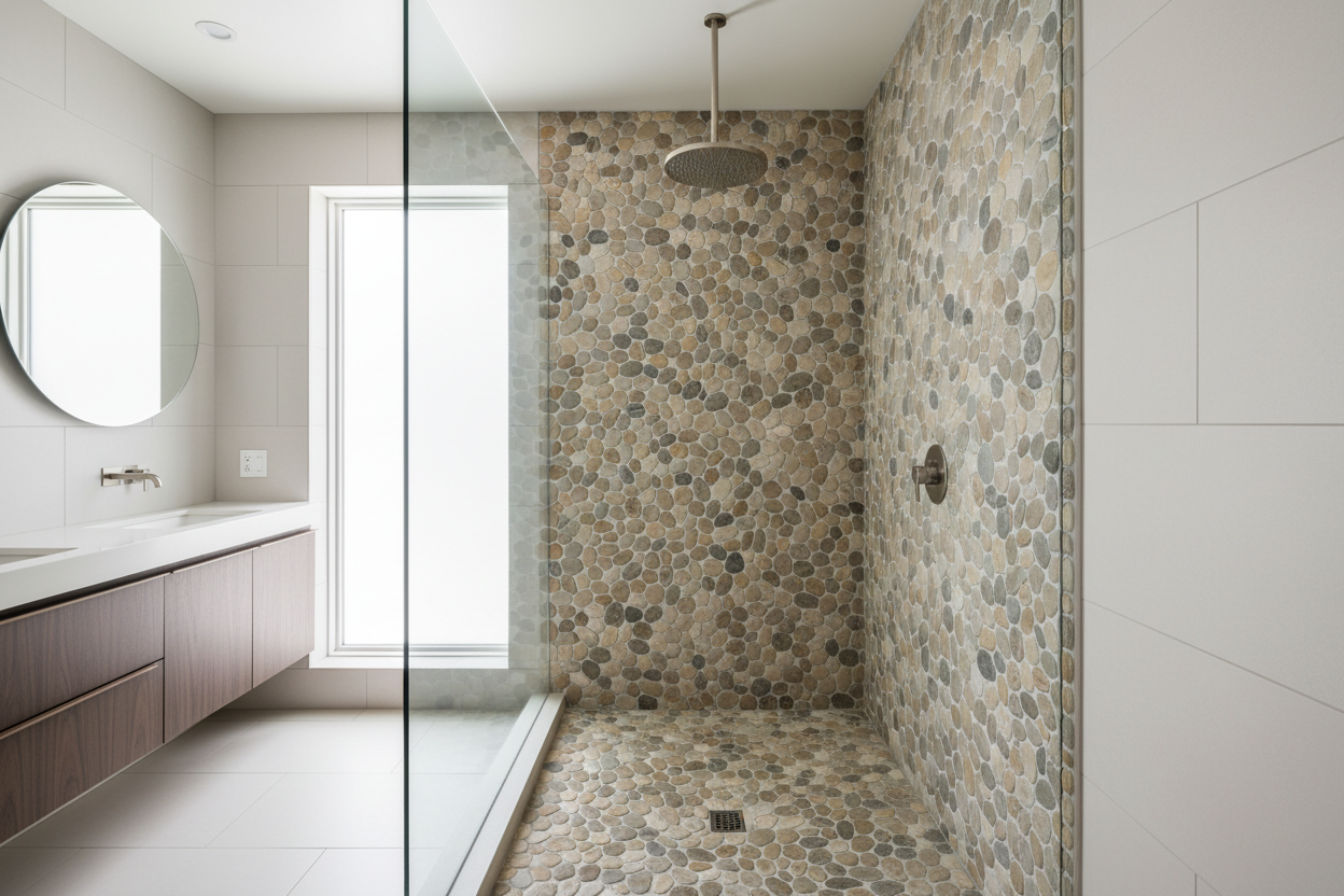 Pebble Tile Shower Design Ideas for Modern US Bathrooms