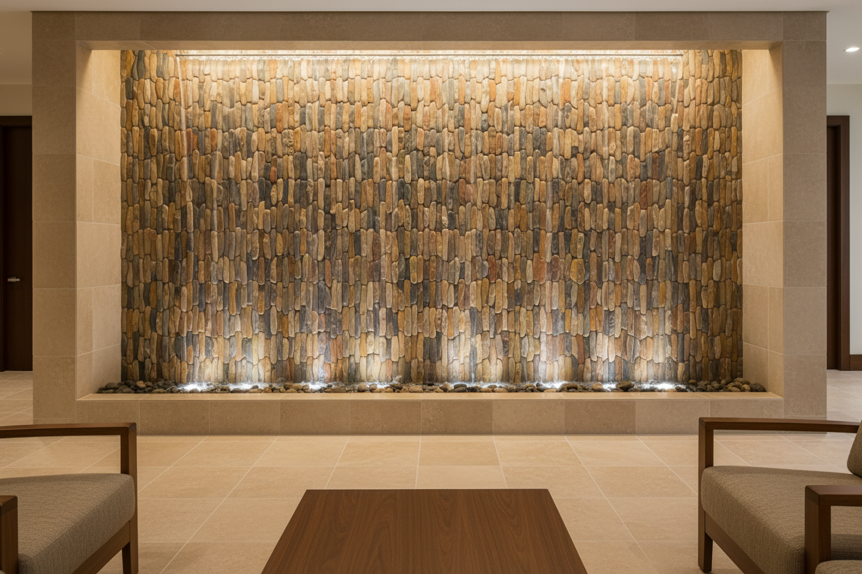 Standing Pebble Tile: A Unique Choice for Accent Walls & Water Features