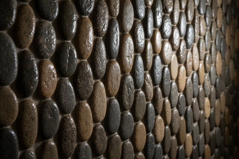 Standing Pebble Tile | Natural Pebble Stone Tile Designs