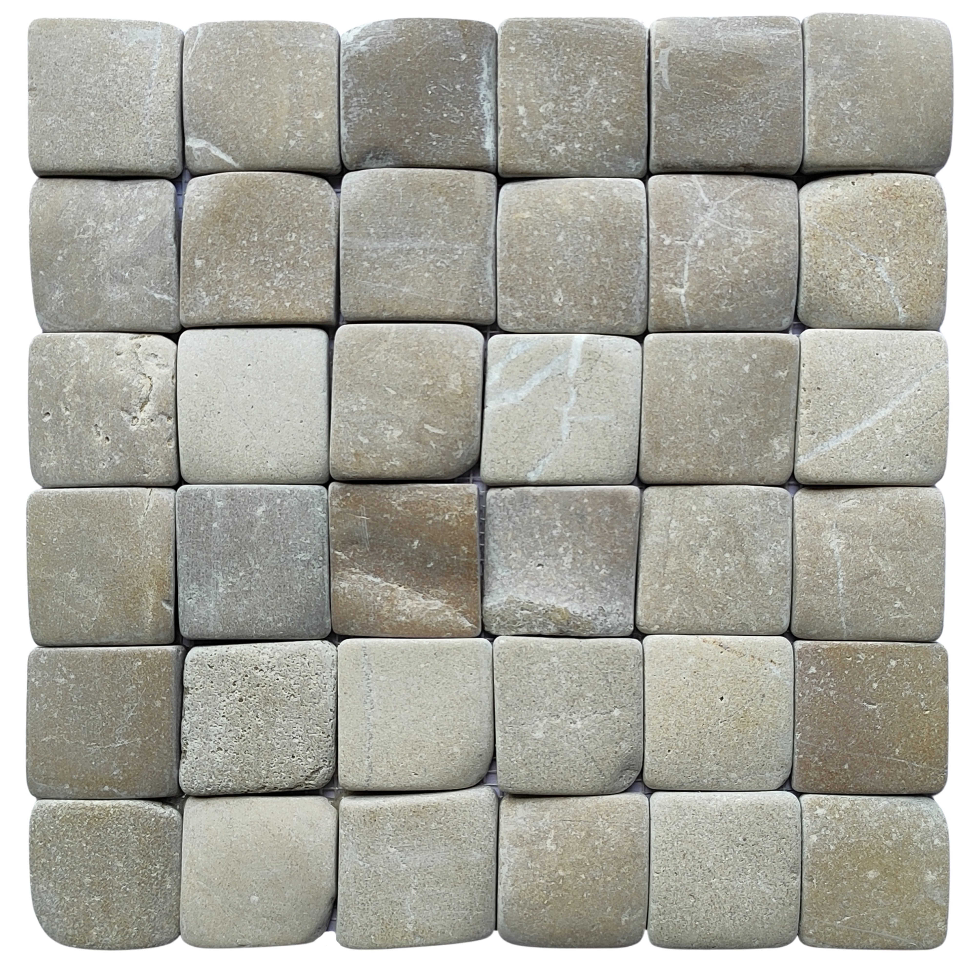 Mosaic Java Lago Java Tan Pebble Square Mosaic Tile 2x2