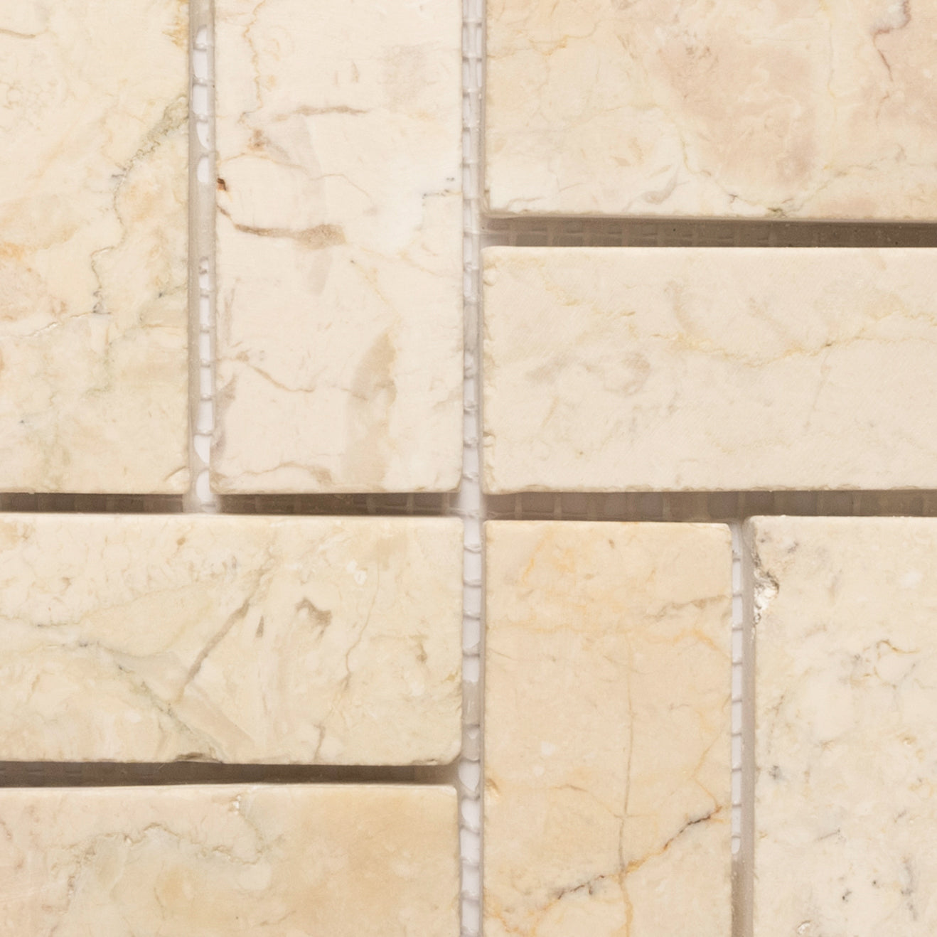 Cream Weave Stone Mosaic Tile - Pebble Tile Shop