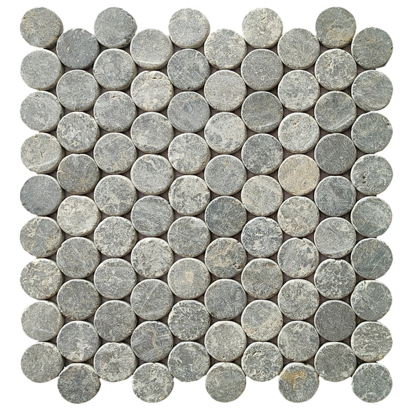 Stone Grey Penny Round Marble Mosaic Tile