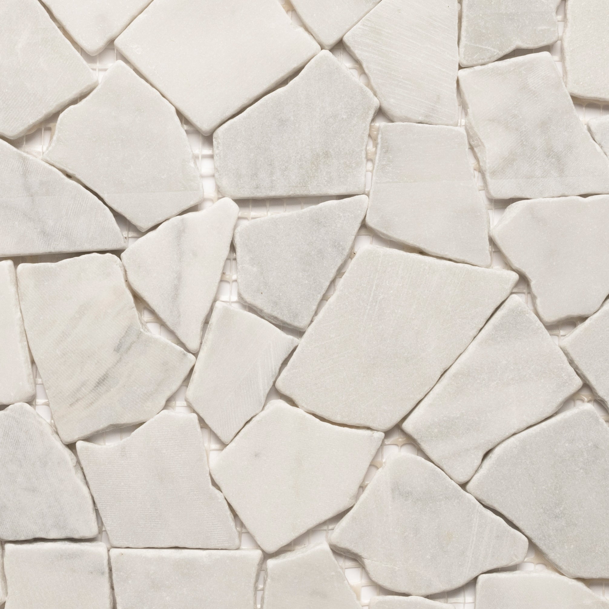 Super White Stone Mosaic Tile - Pebble Tile Shop