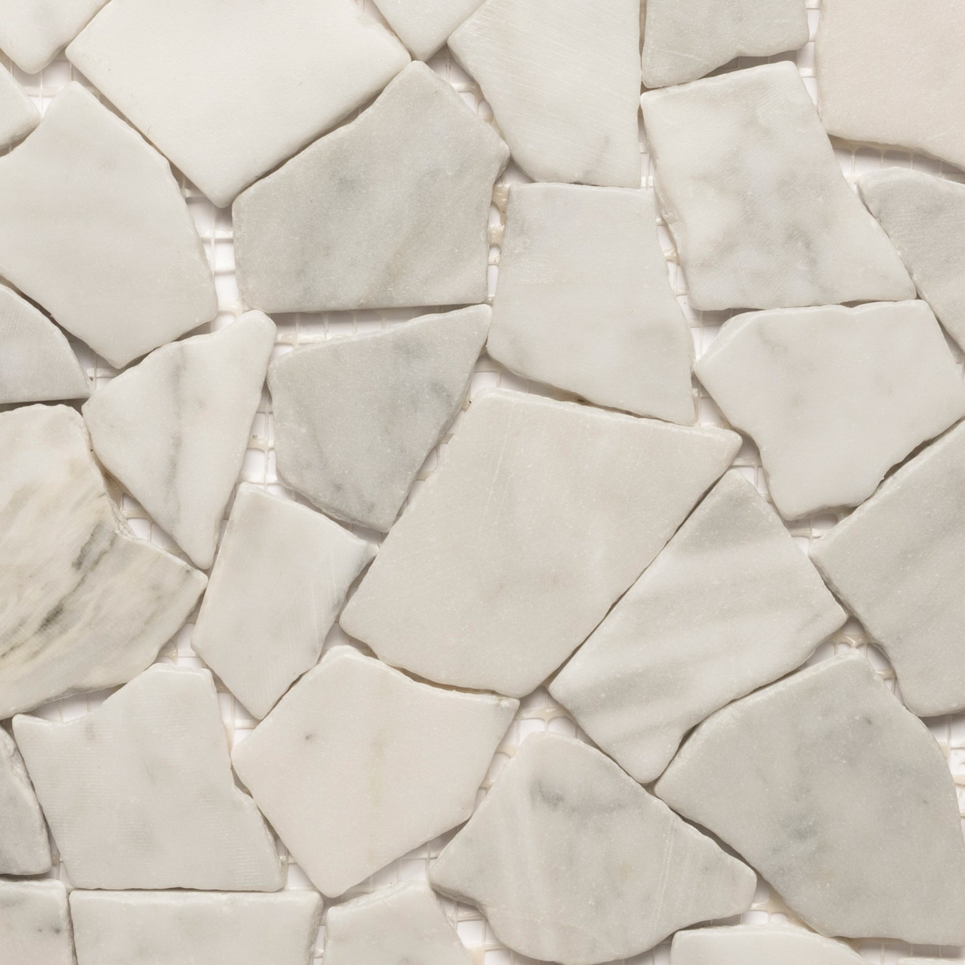 Super White Stone Mosaic Tile - Pebble Tile Shop