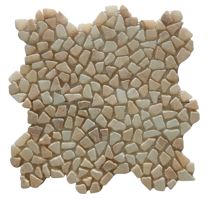 Mix Quartz Mini Tumbled Marble Mosaic Tile - Pebble Tile Shop