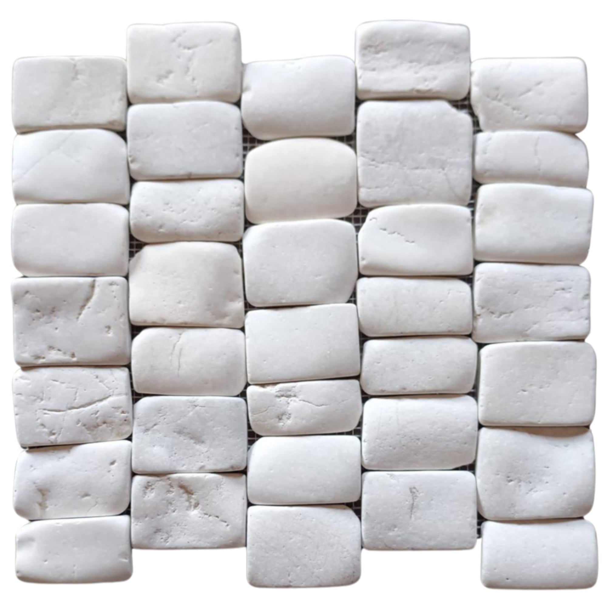 White Pebble Wall Strip - Pebble Tile Shop