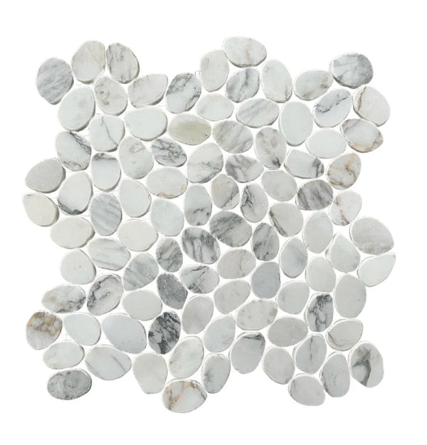 Calacatta Mini Sliced Marble Mosaic Tile