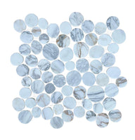 White Carrara Penny Round Marble Mosaic Tile