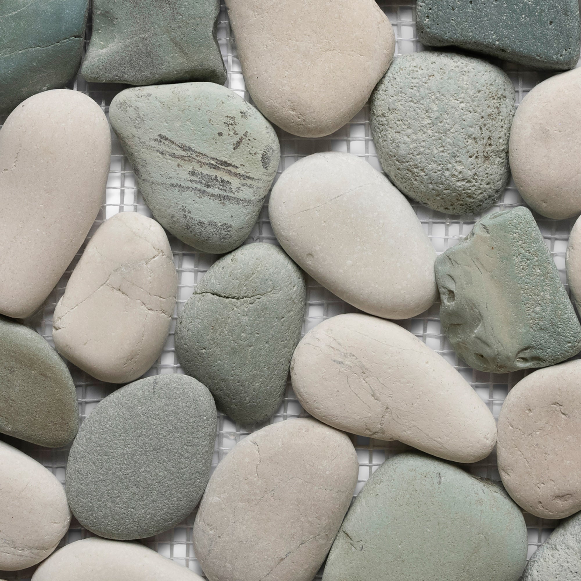 アメリカ通販ファッション | Tiles Pebble White and Green Sea Pebble Shop Tile 洋楽