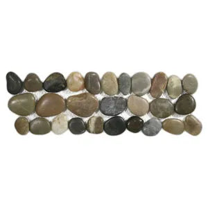 Polished Cobblestone Pebble Tile Border