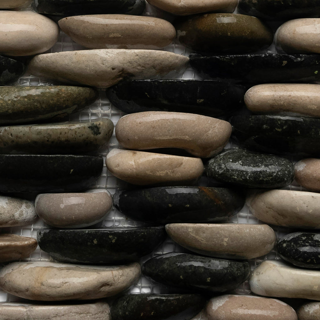 Azillian Pebbles Mix 4C Standing Pebble | Pebble Tile Shop