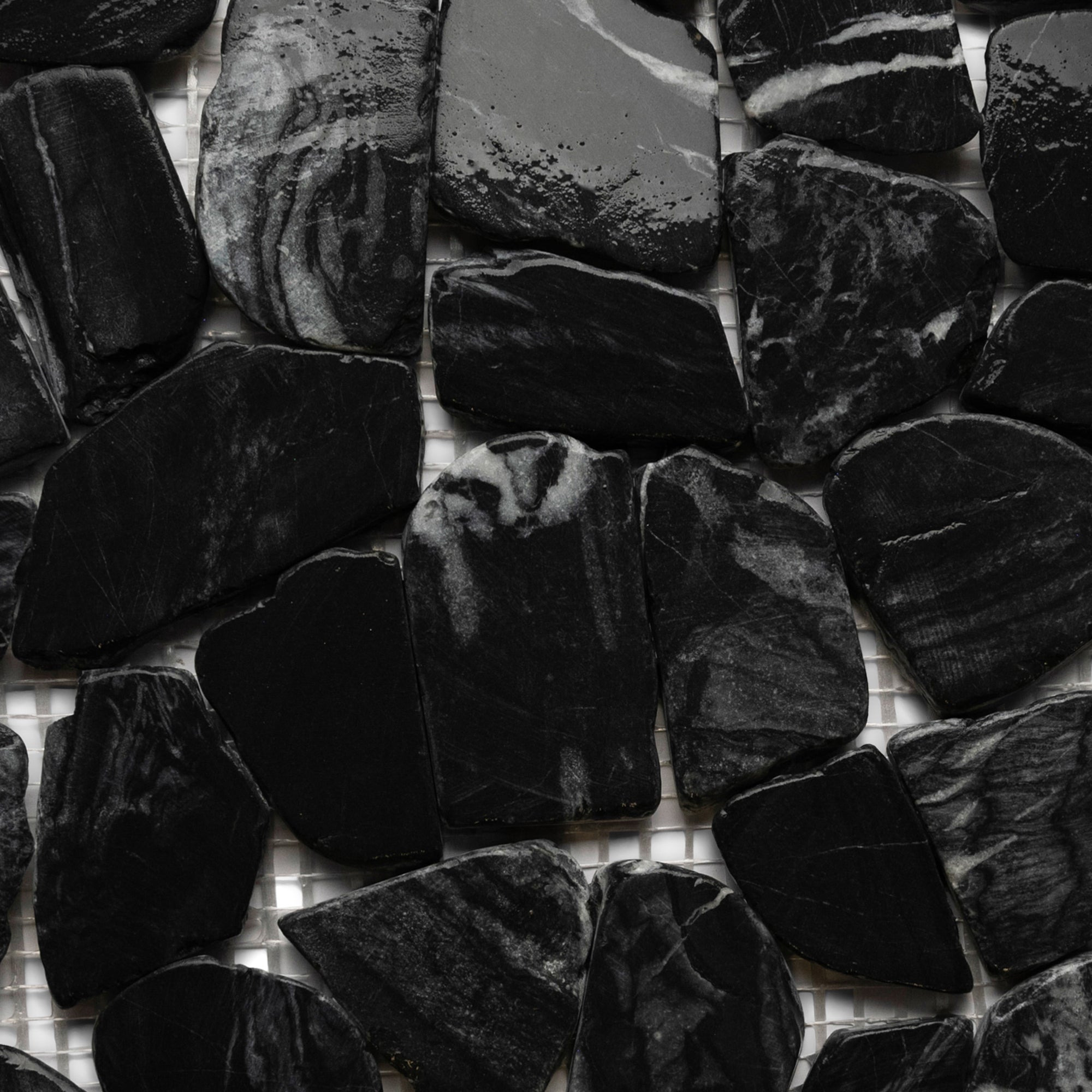 Tempest Black Pebble Stone Mosaic Tiles | Pebble Tile Shop