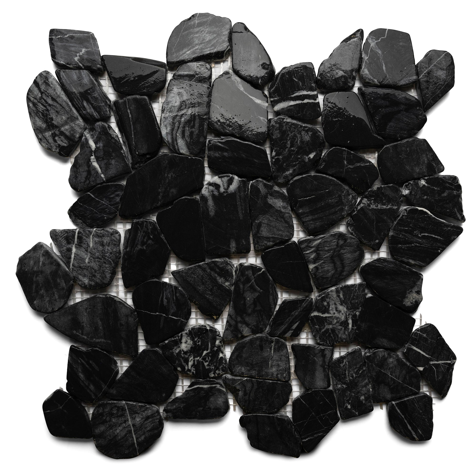 Tempest Black Pebble Stone Mosaic Tiles | Pebble Tile Shop