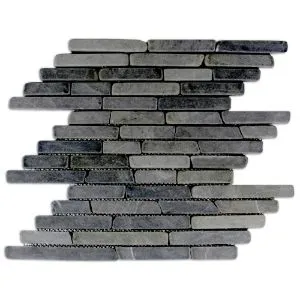 Grey Pencil Stone Mosaic Tile - Pebble Tile Shop